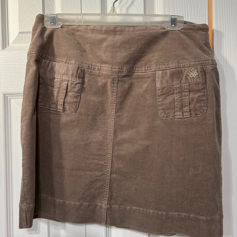 Aventura Organic Cotton Blend Taupe CORDUROY PULL ON Mini SKIRT 8 Boho Cargo